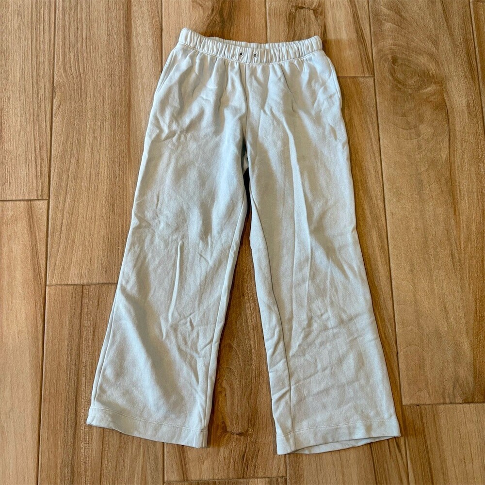 Old Navy Girls Sweatpants Lounge Pants Size L Gray Wide Leg Elastic Waist